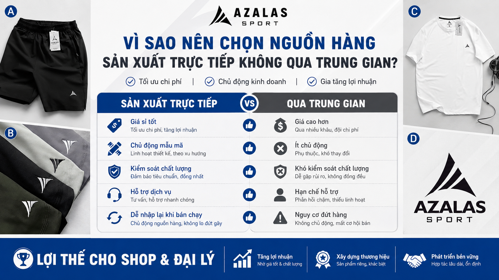 Vì sao nên chọn nguồn hàng sản xuất trực tiếp không qua trung gian?