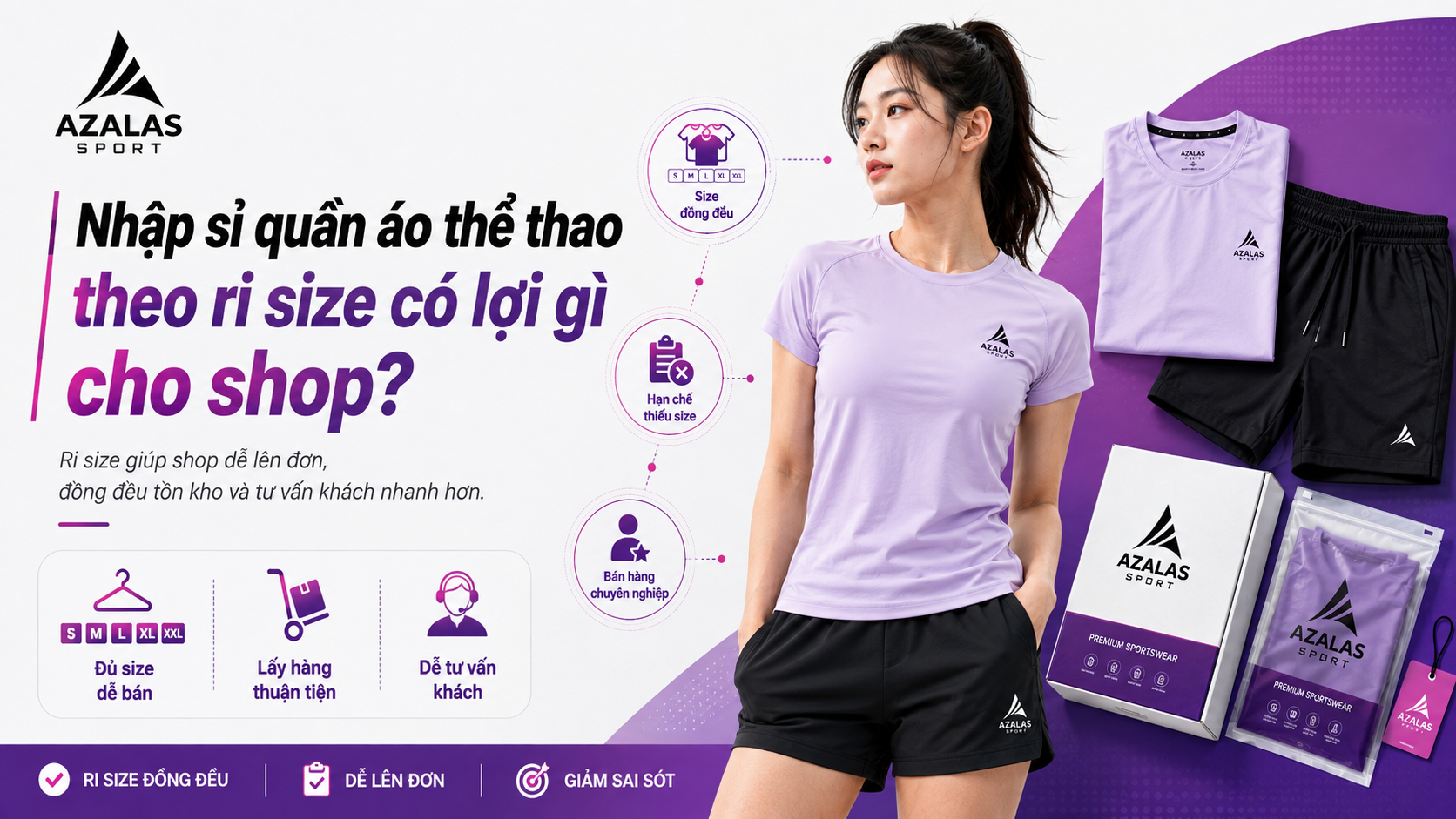 Nhập sỉ quần áo thể thao theo ri size có lợi gì cho shop?