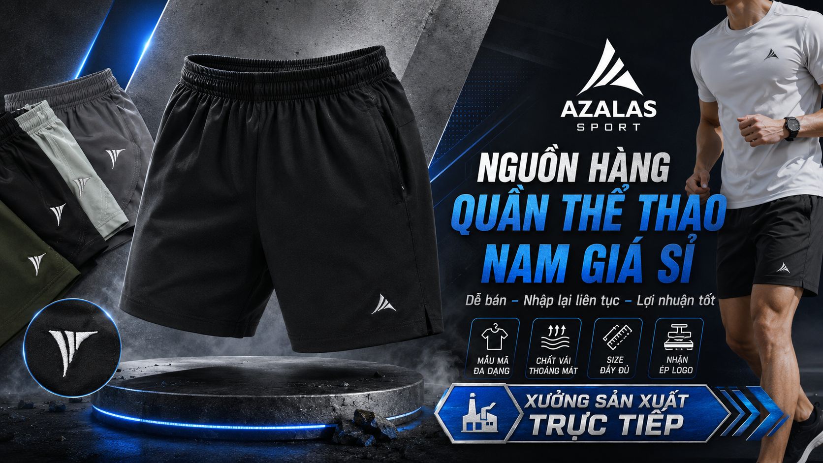 Nguồn hàng quần thể thao nam giá sỉ