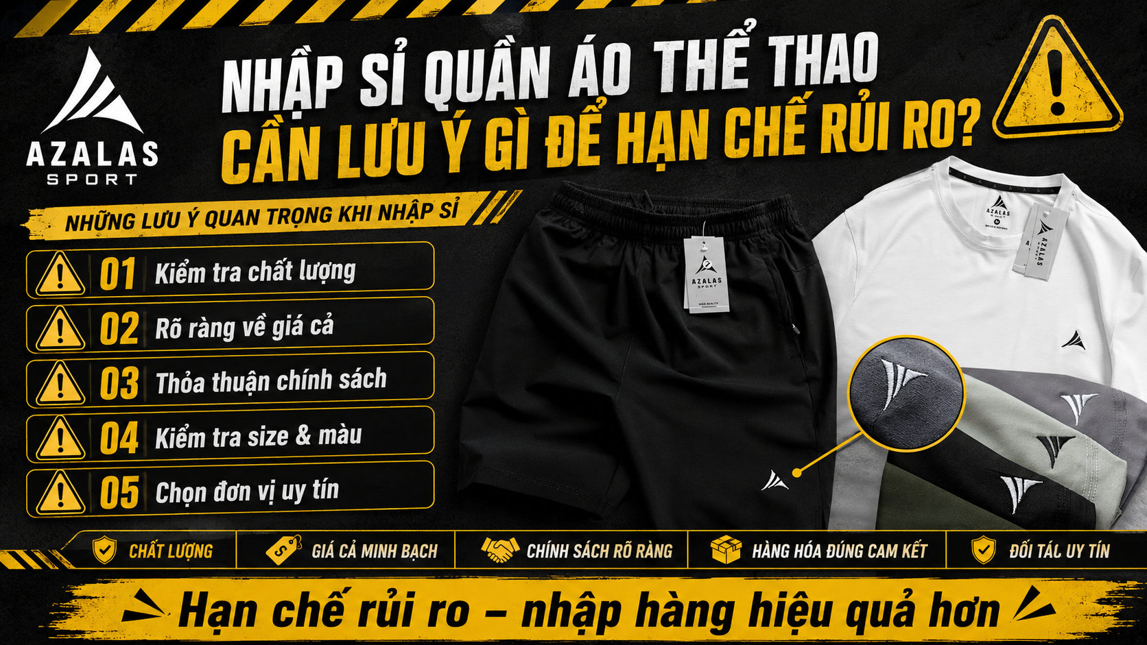 Nhập sỉ quần áo thể thao cần lưu ý gì để hạn chế rủi ro?